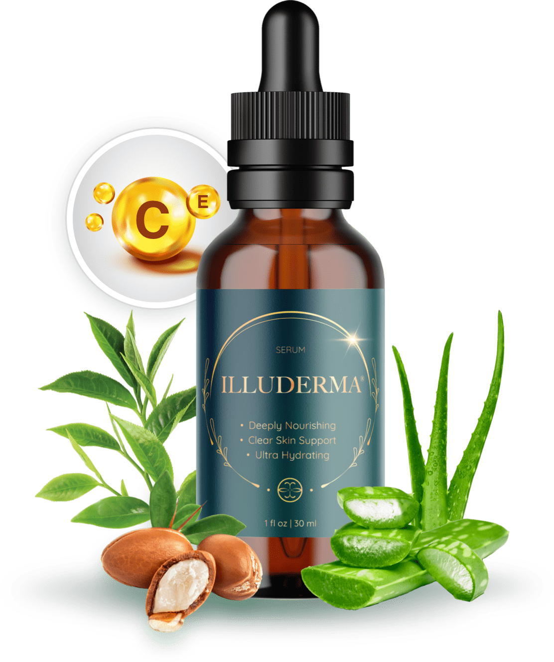 illuderma24 1 Bottle & Ingredients