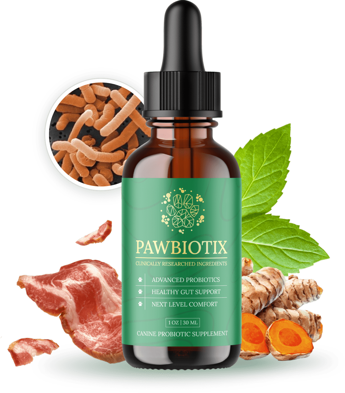 pawbiotix24 1 bottle and ingredients