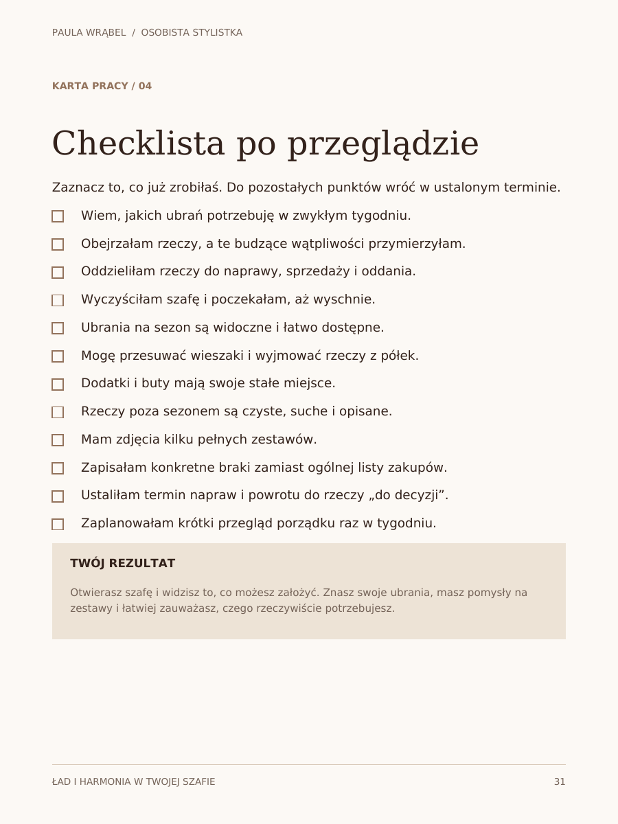 Checklista po przeglądzie – strona 31 ebooka
