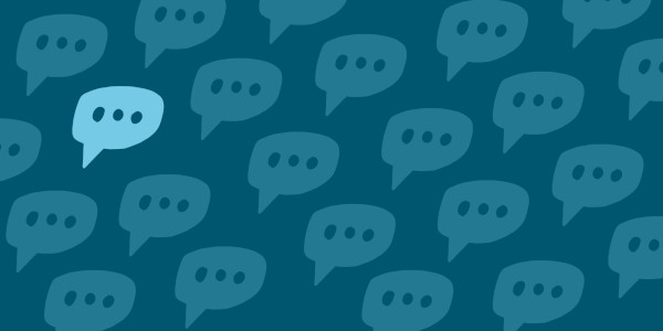 An illustration of lots of speech bubbles with ellipses inside them