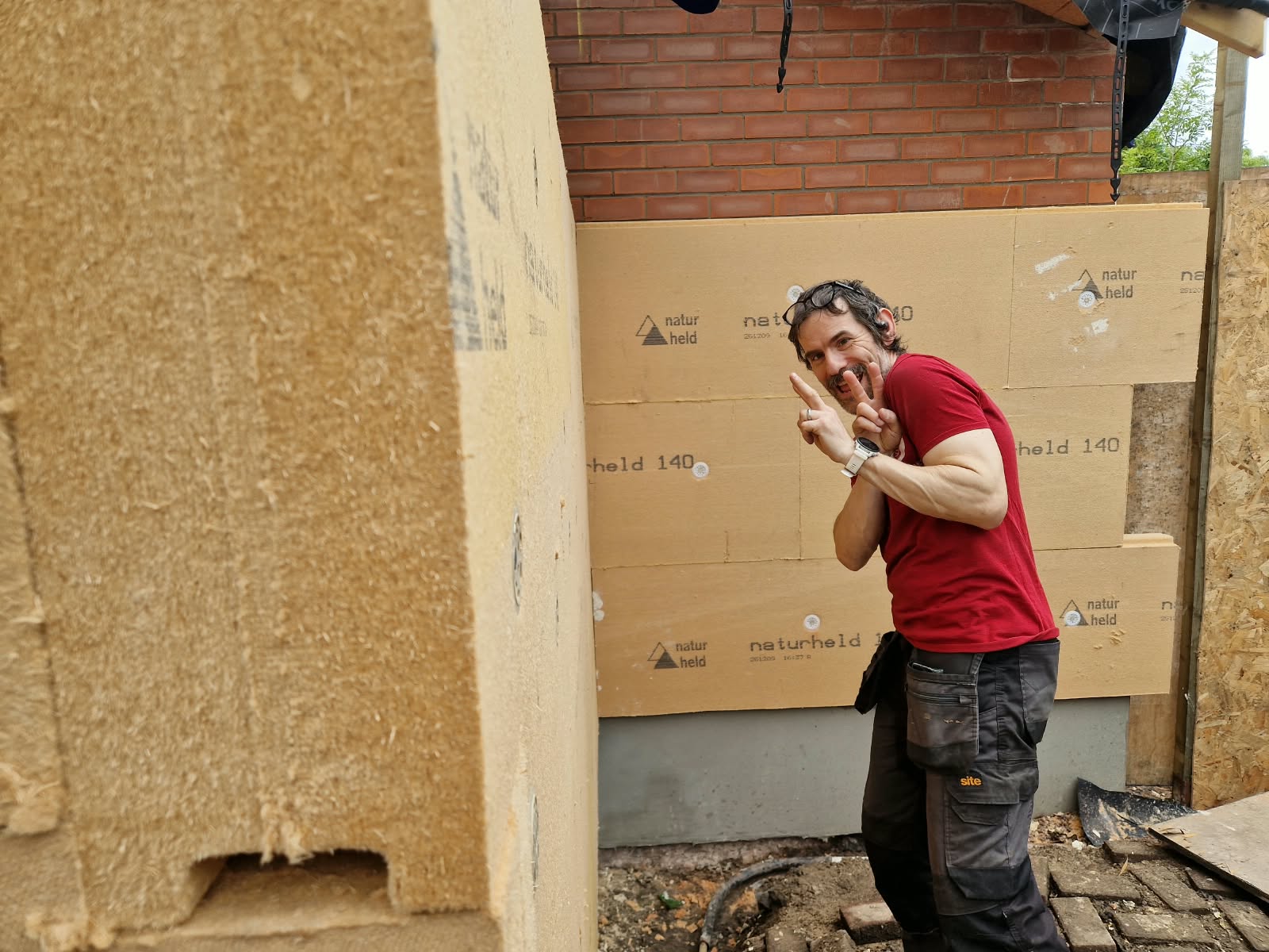 Mid-works installation of woodfibre external wall insulation