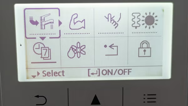 A photo of a Panasonic heat pump user interface