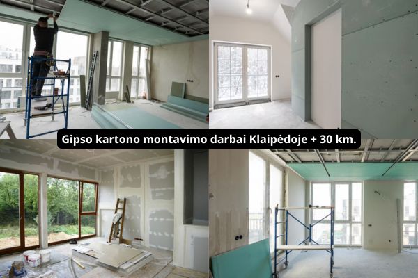 Gipso kartono montavimo darbai Klaipėdoje