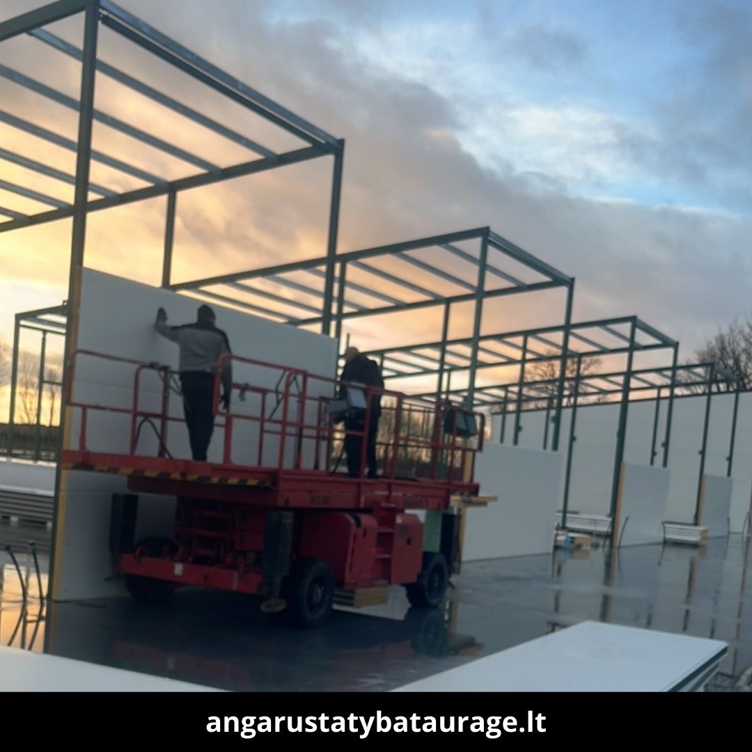 Angarų statyba Tauragėje atlikti darbai 2