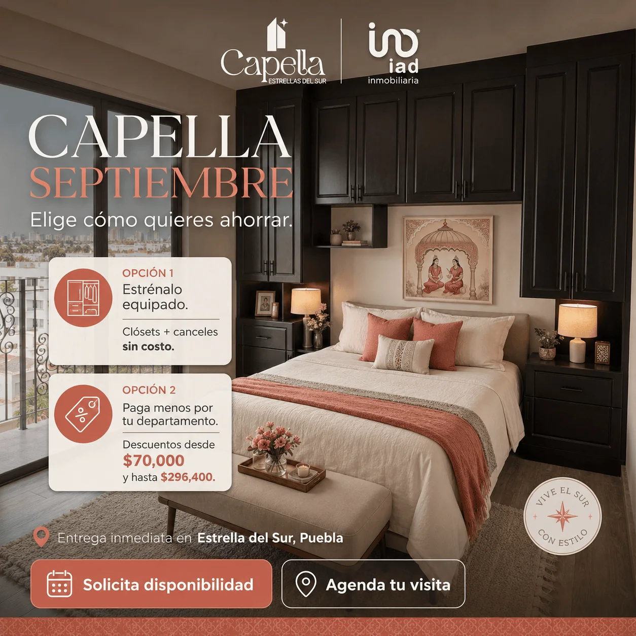 Promoción de septiembre 2026 en Torre Capella: equipamiento incluido o descuento de hasta $296,400
