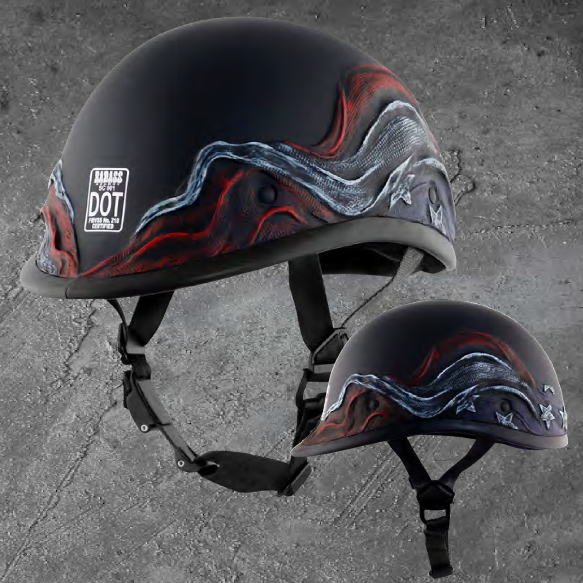 Badass Helmets Scars & Stripes