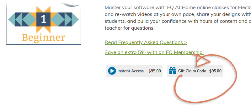 EQ At Home Gift Claim Code Option