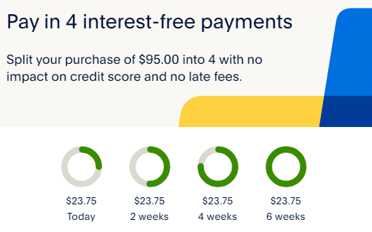 Have PayPal? Split your payments!