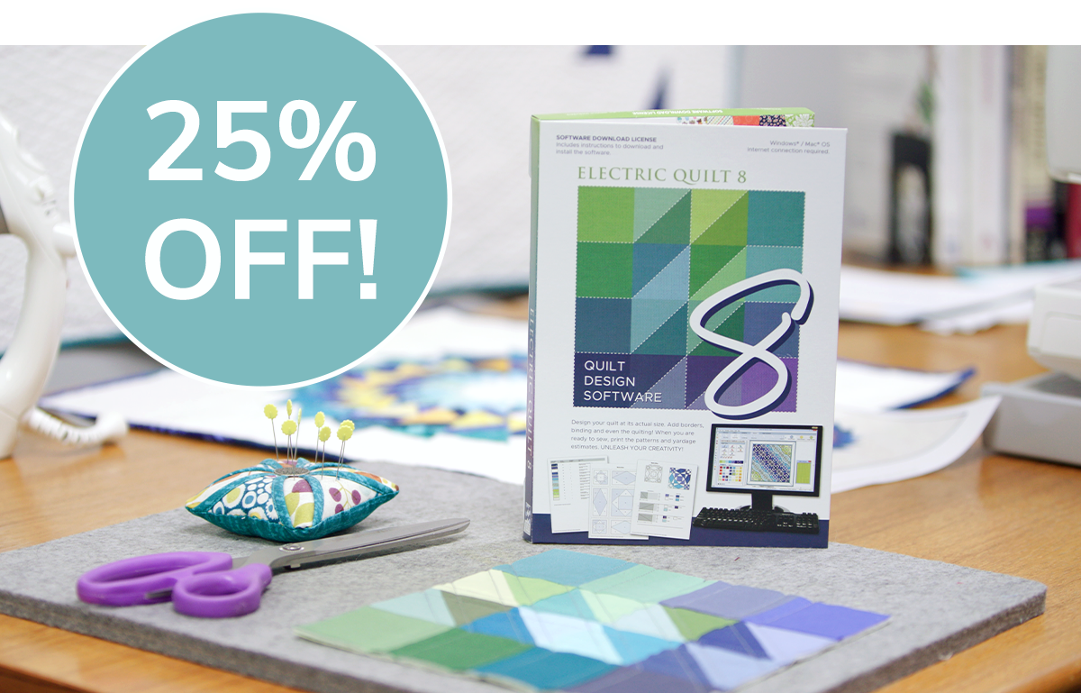 An image of EQ8 software with a “25% Off“ banner