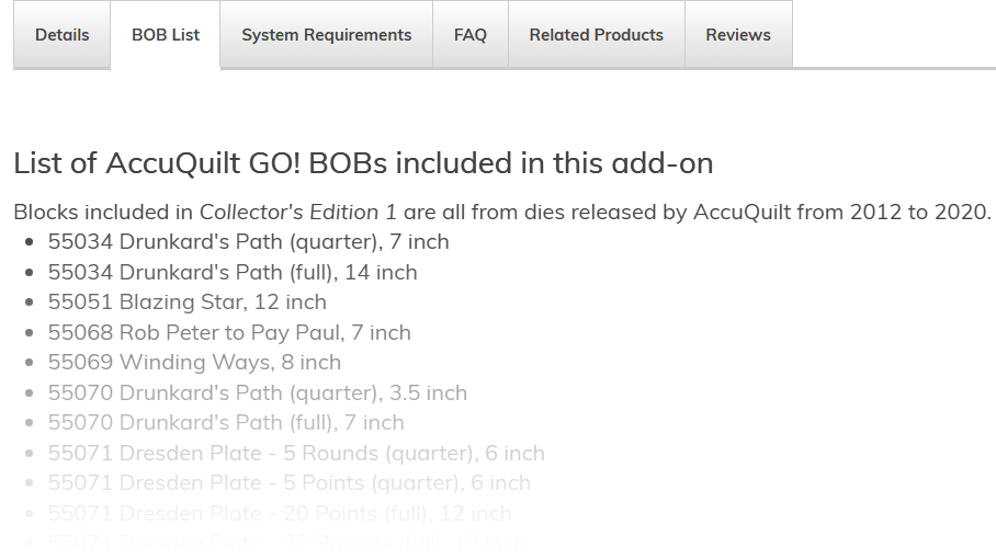 NEW: AccuQuilt GO! BOB Add-ons for EQ8