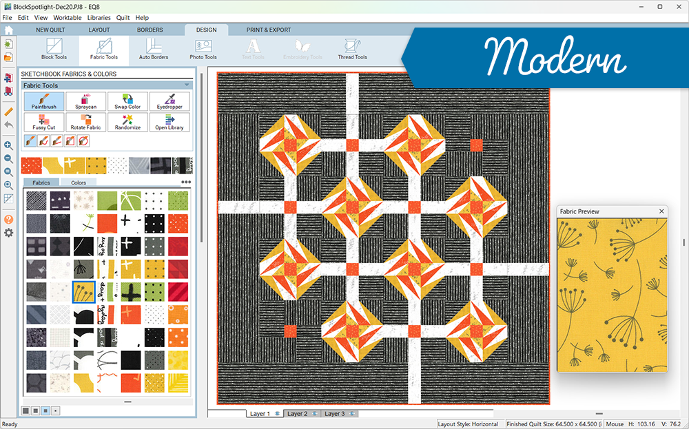 Design modern quilts in EQ8!