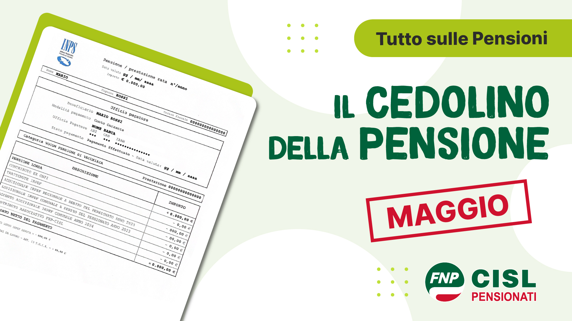 Cedolino pensione di maggio 2025, le informazioni utili