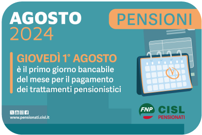 Pensioni agosto, il calendario dei pagamenti