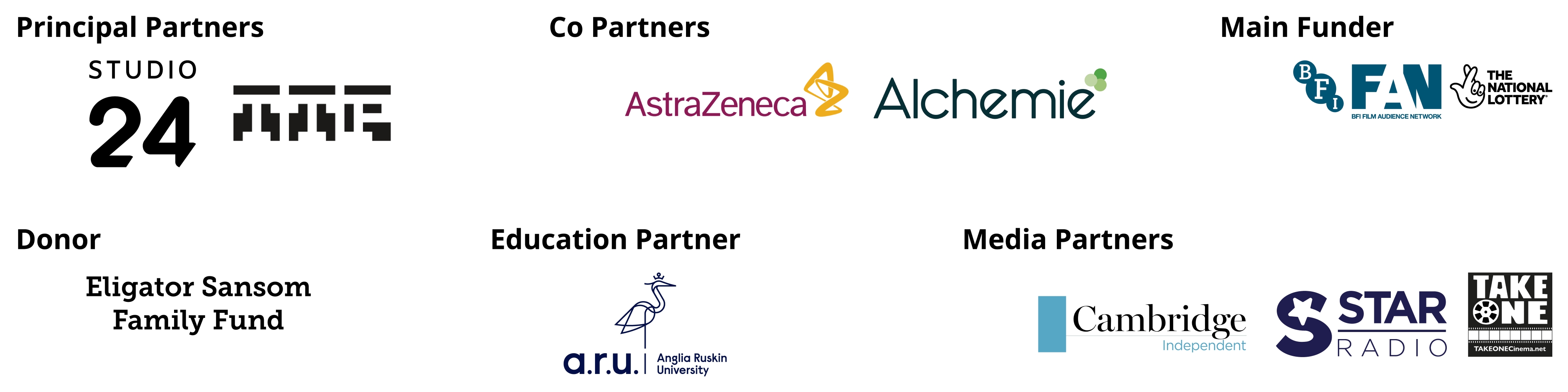 a collection of film festival partner logos