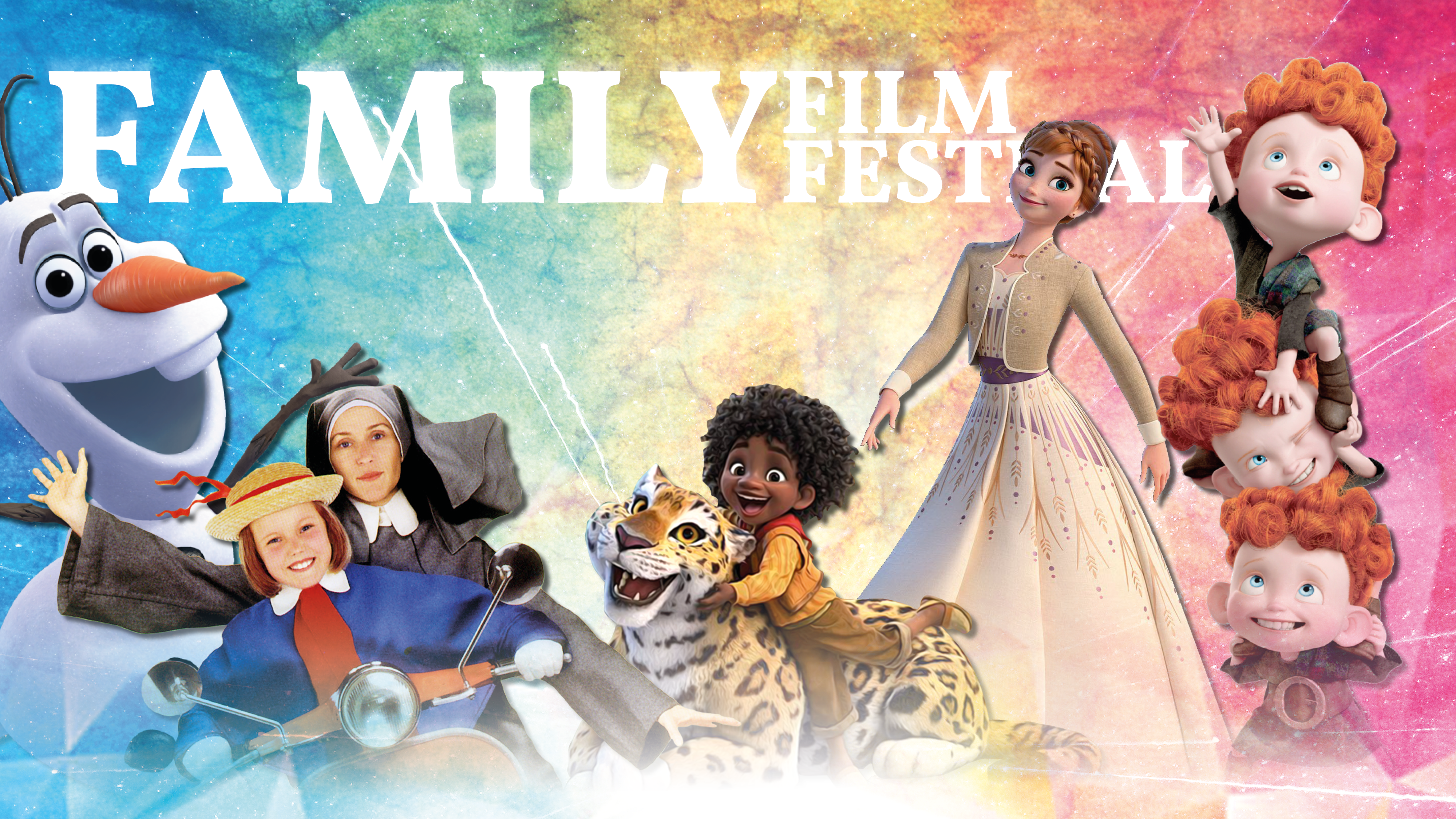 a colourful selection of characters from family films