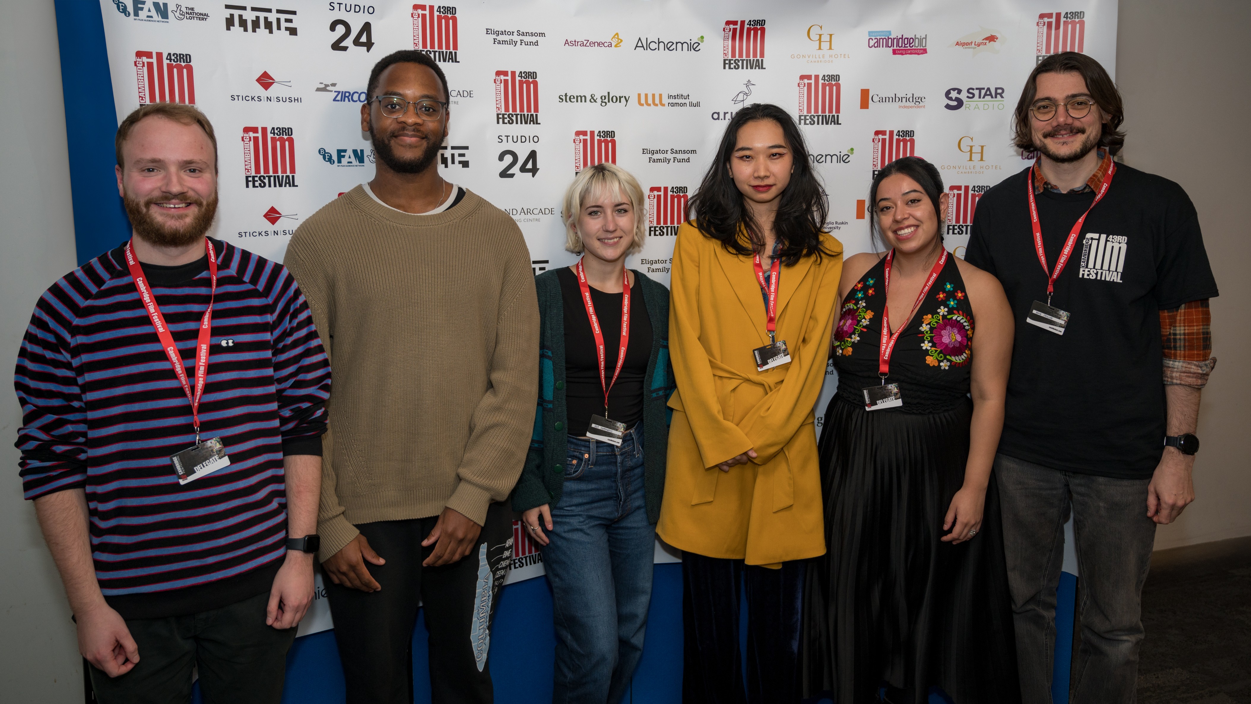 Happy smiling reel voices participants at cambridge film festival