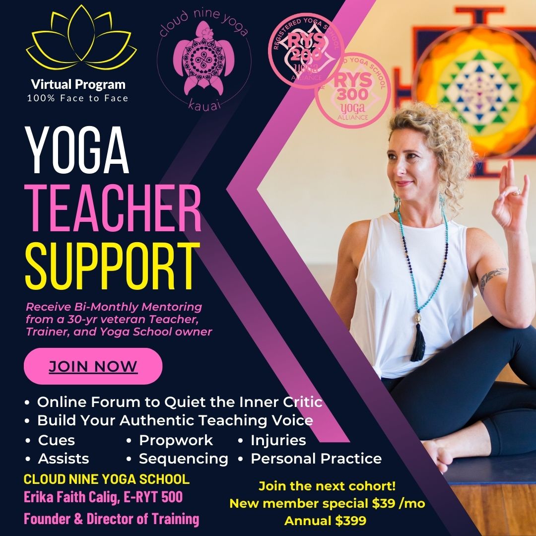 Yoga Teacher Support: Subscribe Monthly for only $39