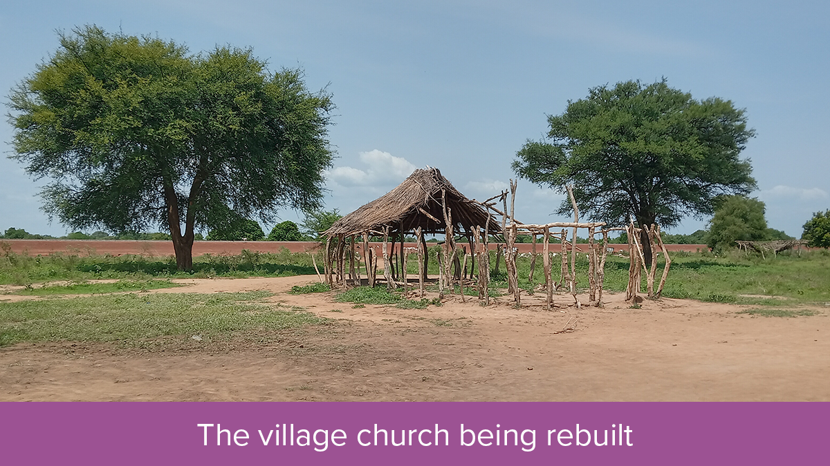 The village church being rebuilt