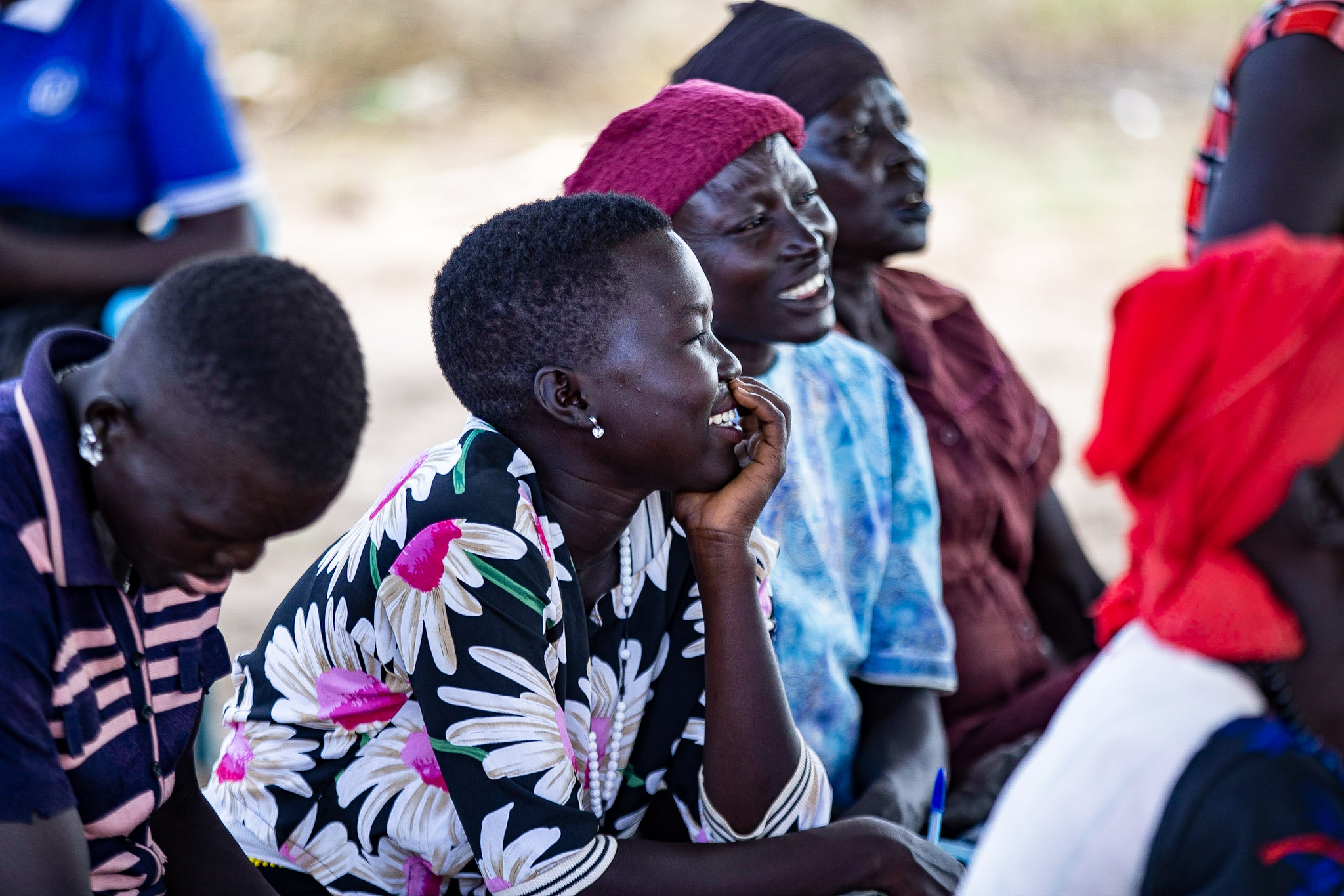 Savings Group participants in South Sudan listen to a lesson