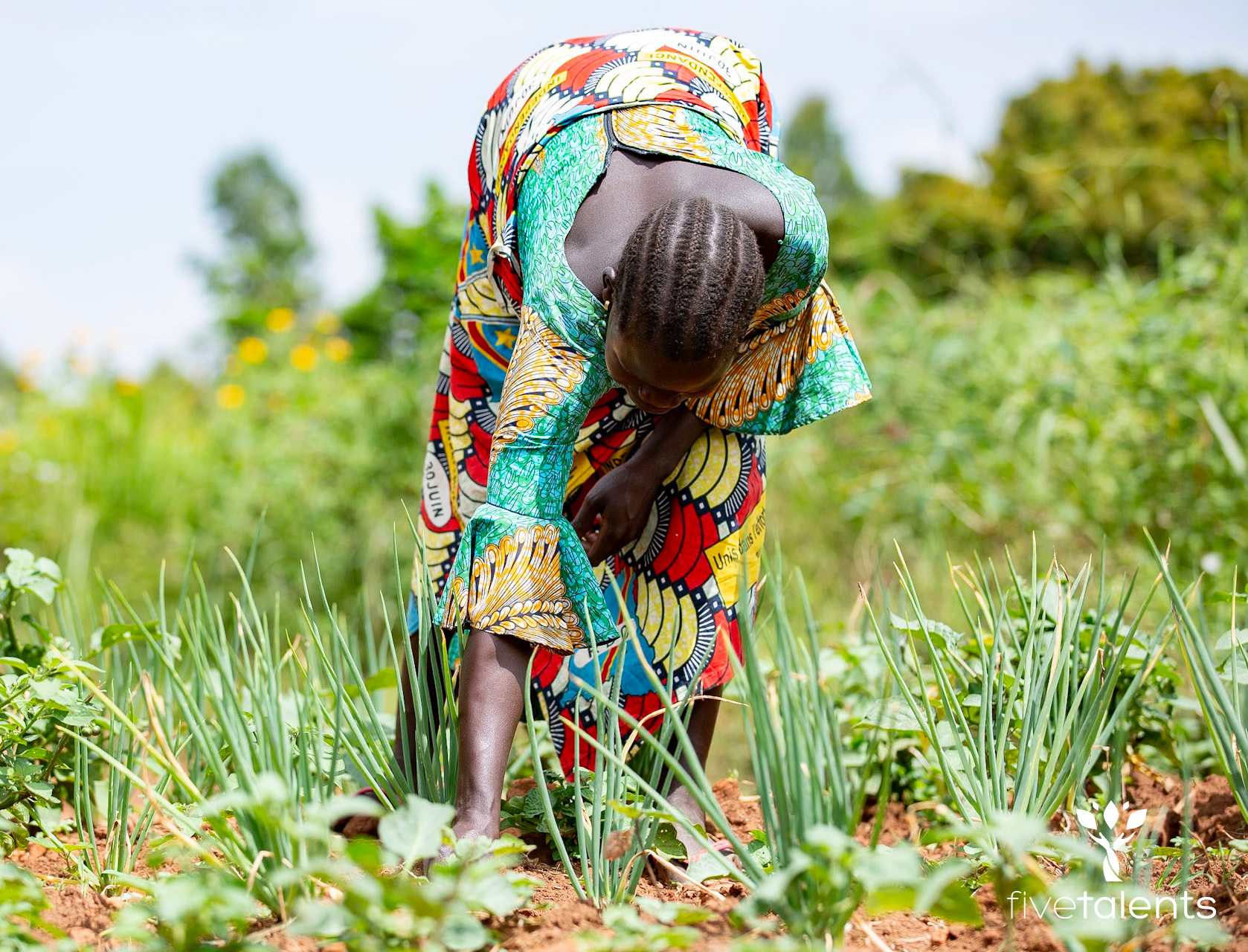 Belya in her vegetable garden